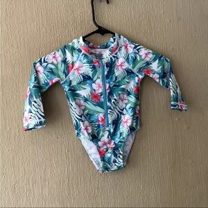 Tommy Bahama Toddler 18 Months Swim Suit Girls one piece Rash Guard Sun Protect